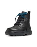 Camper Beetle Laceup Boots Chunky Sole Kids - Black Shoes