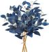 Unyqoos® Set van 12 Blauwe Eucalyptus Kunsttakken voor Stijlvolle Binnenhuisdecoratie, blauw, 50 cm