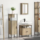 vidaXL Badkamermeubel Set 3-delig Bruin Bewerkt Hout 33 x 33 x 120,5 cm