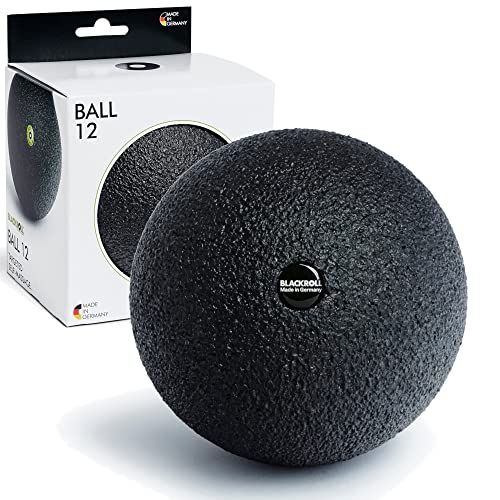 BLACKROLL® BALL 12 Fasciabal, 12 cm, kleine fasciabal, voor gerichte zelfmassage, massagebal voor de behandeling van spierspanning, gemiddelde hardheid, Made in Germany, zwart