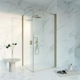 Fortifura Galeria Douchecabine - 80x160x200cm - profiel veiligheidsglas - antikalk - PVD - geborsteld messing (goud)