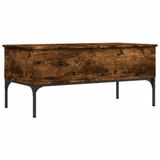 VidaXL Salontafel 100x50x45 cm bewerkt hout en metaal gerookt eiken