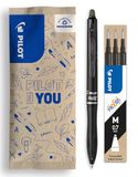 PILOT - FriXion Ball 07 Plus Set met 1 pen en 3 navullingen - Zwart