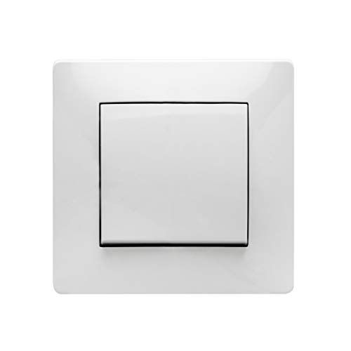 Famatel Kruising | inbouwschakelaar | serie Habitat 15 perfect passend | volledig halogeenvrij | 10 A | 250 V | sneeuwwit, 8,5 x 8,5 x 5 cm