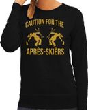 Bellatio Decorations Apres ski sweater dames - zwart - glitter goud - XXL