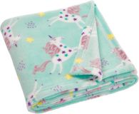 Playshoes fleecedeken met eenhoorn, mint, 75x100 cm