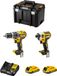 DeWALT set DWK211 (DCD796 + DCF887 + 2 x 2,0 Ah accu's + DCB107 lader + TSTAK VI opbergbox)