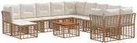 vidaXL - Buiten - bank - set - 12 - st - Natuurlijk - en - Crème - Wit - Polyester