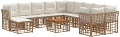 vidaXL - Buiten - bank - set - 12 - st - Natuurlijk - en - Crème - Wit - Polyester