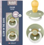 BIBS Colour Glow Fopspeen - 18-48 mnd - 2-pack - Ronde - Sage
