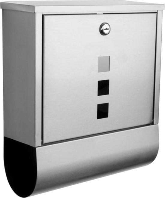 Perel Torino Brievenbus - Zilvergrijs - RVS - Wand- en paalmontage