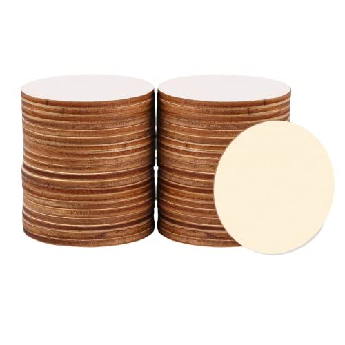 Hion 100 stuks onvoltooide houten ronde vorm - 1,96 inch