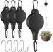Set de 4 crochets de jardin extensibles, crochets de jardin pour fleurs avec 4 crochets en S, hamac de jardin avec poulie pour meubles de jardin, crochets de fleurs, nichoirs
