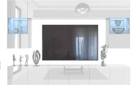 B BELINI GROUP BELINI Wandmeubel Milano 1 300 cm Wit Hoogglans