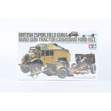 tamiya 300035044 - 1:35 WWII Britse 25 Pdr veldbescherming met voertuig (1)