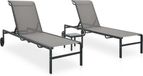 Transat 2 pcs avec table textile et acier