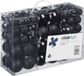 Relaxdays Kerstballen - 100x st - zwart - D3, D4, D6 cm - kunststof