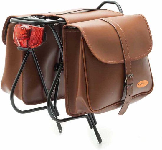 Bonin Eco Leren Zadel Fietstassen - 14.5l - Bruin