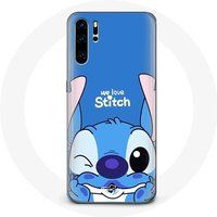Maniacase Hoesje voor Huawei P30 Stitch schattige blauwe achtergrond