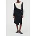 Stine Goya Robe mi-longue portefeuille noir/lait de beurre