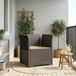 vidaXL Fauteuil met Kussen Rieten Look PP Lichtgrijs
