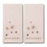 Vondels Geborduurde servetten MISTLETOE ecru 45cm (set van 2)