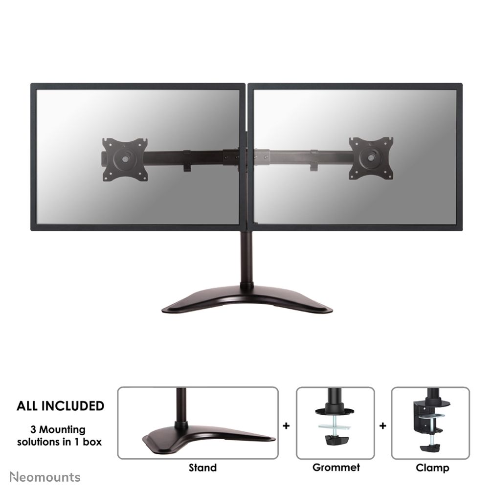 Neomounts by Newstar Select Monitor Arm - Dual Monitor Desk Mount - 10-27" - Black