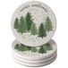 Thirstystone Winter Woodlands 4 Pack Round Absorbent Stone Coasters with Protective Cork Backing