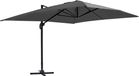 Oviala - Parasol déporté 300x400 cm gris anthracite Polyester Aluminium