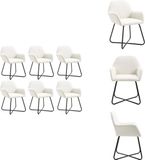 vidaXL Stoelen - 6 stuks - Tissu - Crème
