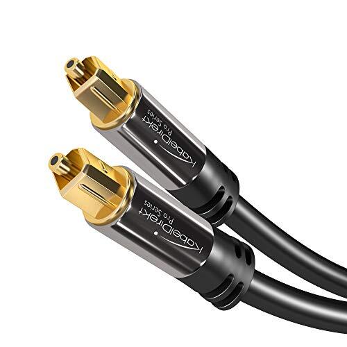 KabelDirekt - Optische kabel/Toslink kabel - 1 m - (optische digitale kabel, audiokabel voor het verbinden van soundbar, stereo-installatie, thuisbioscoop, XBOX One & PS4) - PRO Series