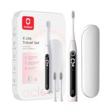Oclean X Lite Smart Sonic elektrische tandenborstelset, groot slim scherm, 8 gebieden tracking, één klik extra poetsen, 5 modi, 2 vervangende koppen en reiskoffer, IPX7 waterdicht, USB C oplaadbaar