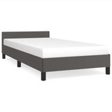 VidaXL Bedframe met hoofdeinde zonder matras 100x200 cm grijs