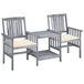Acacia bois massif chaises de jardin avec table et coussins
