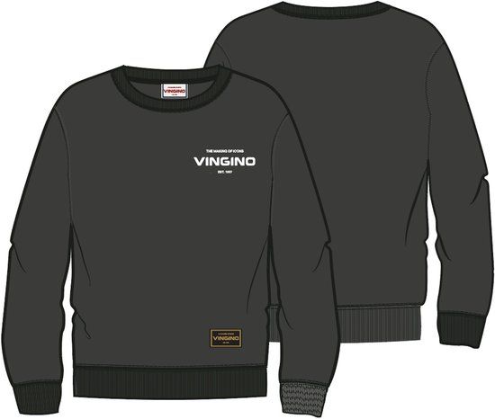 Vingino Basic-crew Sweater Jongens Zwart Maat 116