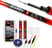 Fish-Xpro Vaste hengelset 4m - Telescoop Hengel - Witvisset - Visset - Dobberset - Opbergdoos - Tuigjes - Dobbers - Vishaken - Vislood - Hakensteker - Onthaker - 29-Delig
