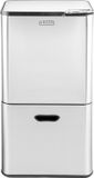Luzzo® Kansas Push Poubelle 63 litres Séparation des déchets 4 compartiments - Argent
