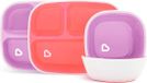 Munchkin Splash Set Van Borden En Kommen Met Vakken, Set Voor Babyvoeding, 2 Borden & 2 Schaaltjes, Vanaf 6 Maanden, BPA-vrij - Roze/Paars