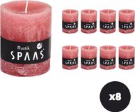 Spaas Rustieke Cilinderkaars - Oudroze - 8cm - 30 uur