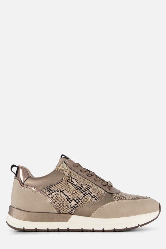 Tamaris Snake Sneakers taupe Synthetisch - Dames - Maat 40 - Herfst/Winter 2025