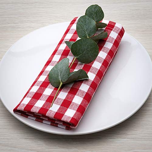 FILU Servetten rood/wit geruit 45 x 45 cm - 4 stuks