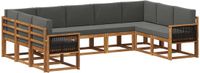 vidaXL Hoek loungeset 9 zitplaatsen Acacia hout Natuurlijk en antraciet