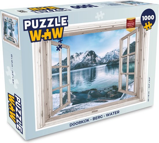 MuchoWow Puzzel Doorkijk - Berg - Water - Legpuzzel - Puzzel 1000 stukjes volwassenen