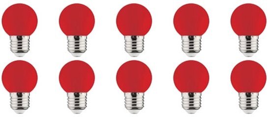 BES LED LED Lamp 10 Pack - Romba - Rood Gekleurd - E27 Fitting - 1W