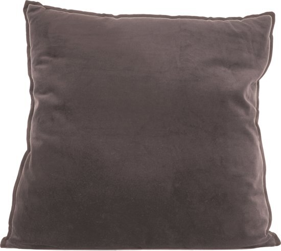 Present Time Cushion Luxurious XL square velvet warm grey