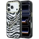 Karl Lagerfeld CG MOBILE Karl Lagerfeld IML Zèbre pailleté compatible avec MagSafe Coque pour iPhone 18 Pro Max / 17 Pro Max (doré)