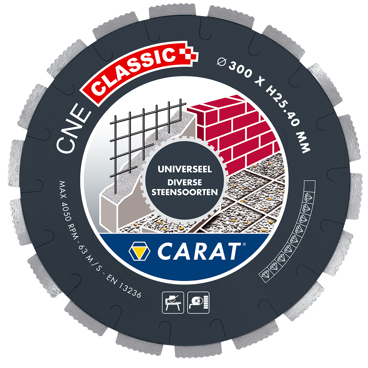 Carat CNEC350400 Diamantzaagblad voor natzagen - 350 x 25,4mm - Universeel