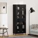 vidaXL Highboard noir chêne 69,5 x 34 x 180 cm bois traité