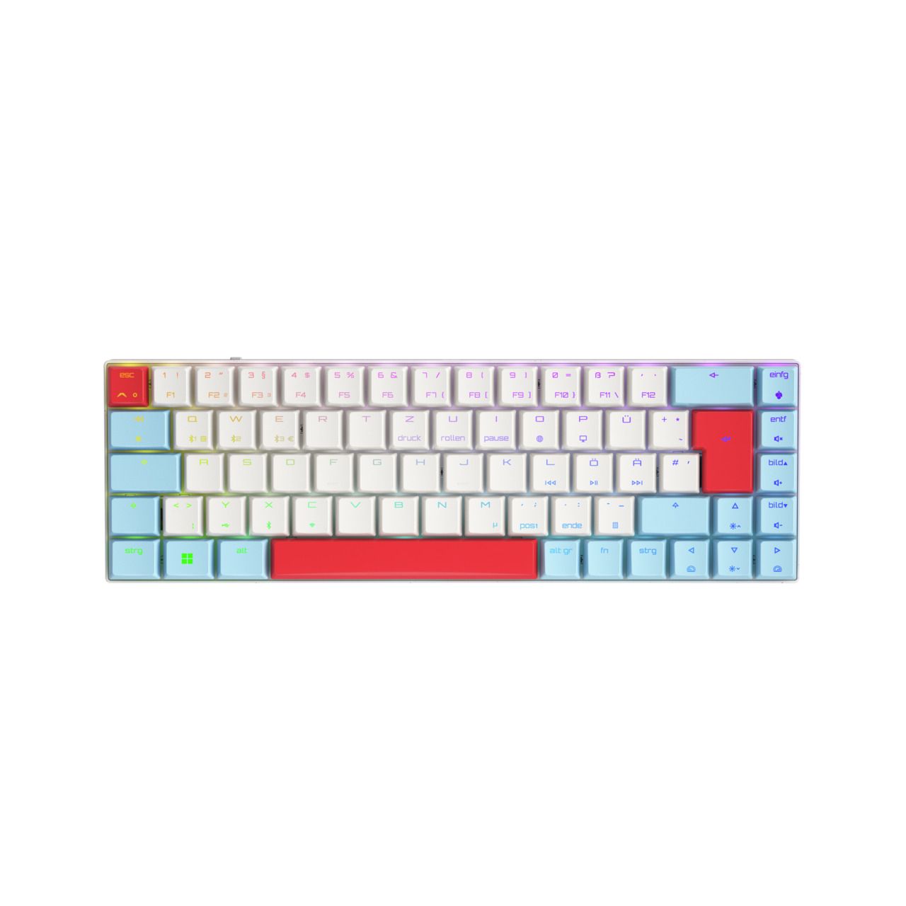 CHERRY MX-LP 2.1 Compact Wireless Gaming Toetsenbord RF-draadloos + Bluetooth QWERTZ Duits Wit