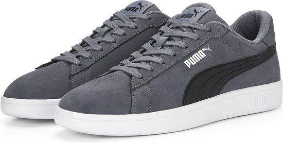 PUMA Smash 3.0 Unisex Sneakers - Gray Tile-PUMA Black-PUMA White